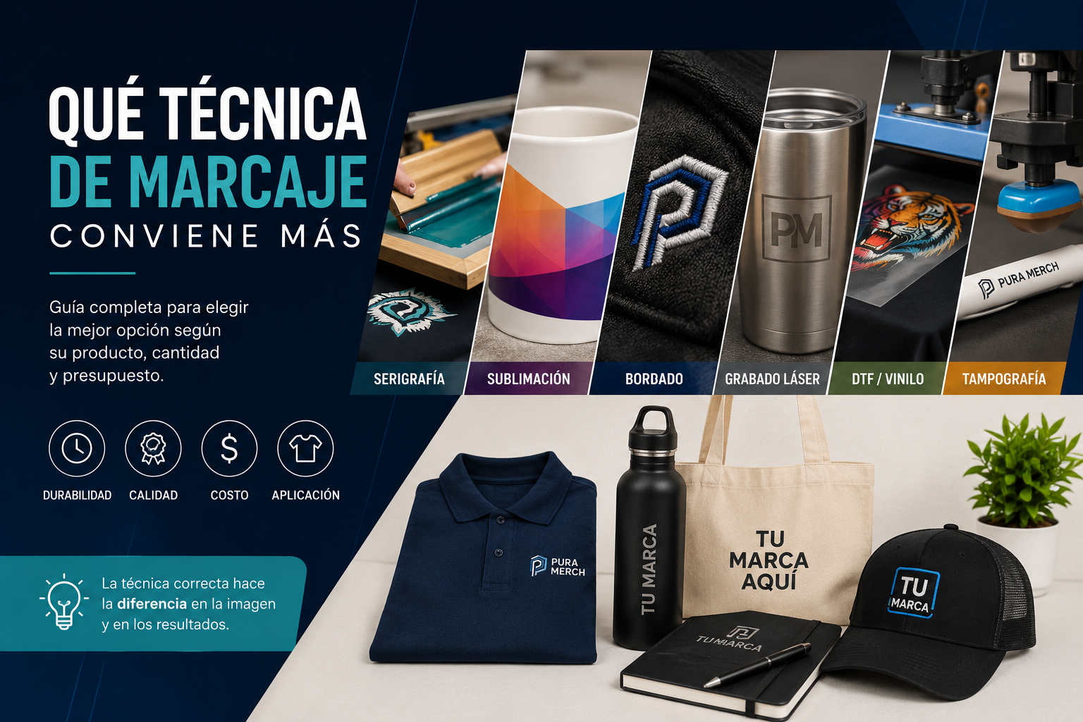 Serigrafía, sublimación, bordado o grabado láser: cuál elegir según calidad, duración y precio