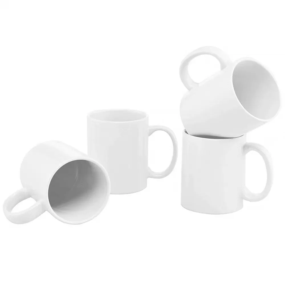Taza de cerámica blanca de 11 onzas con logotipo sublimado a todo color