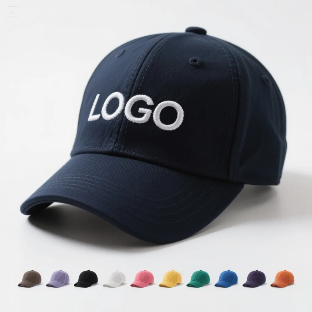 Gorra ajustable de seis paneles con logotipo bordado al frente