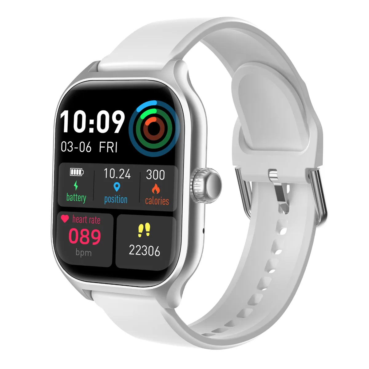 Reloj inteligente con pantalla táctil y correa de silicona personalizada con logotipo