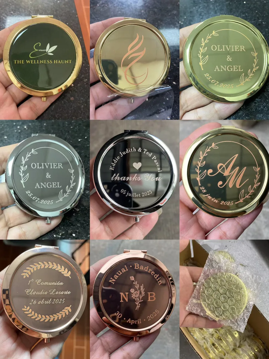 Espejo de bolsillo plegable con tapa personalizada a todo color