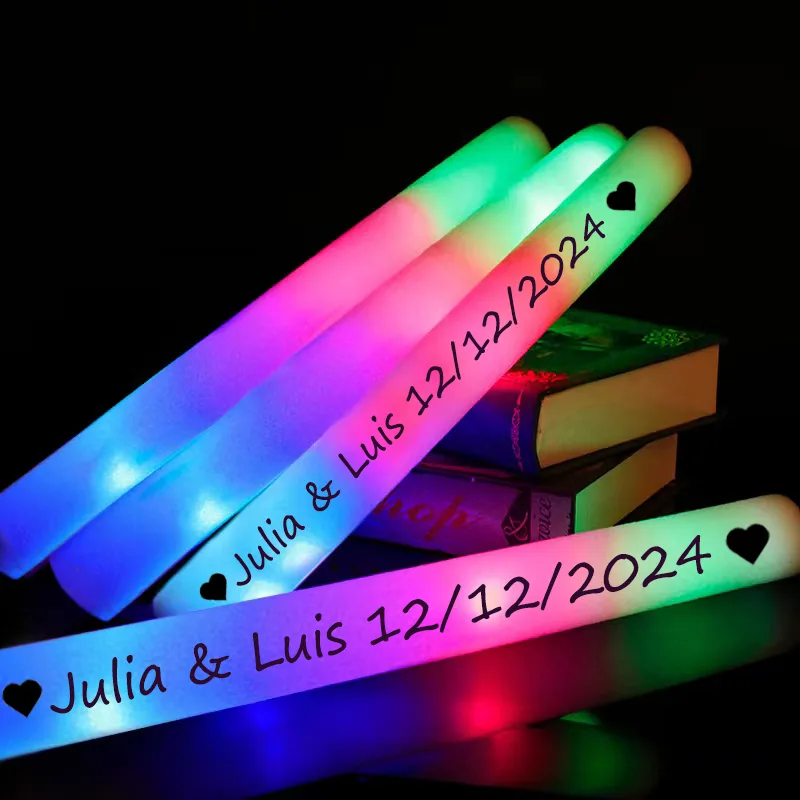 Barras luminosas LED de espuma con logotipo impreso para conciertos y eventos