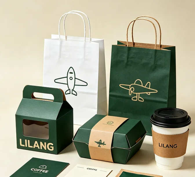 Vaso de papel kraft con tapa y logotipo impreso para café para llevar