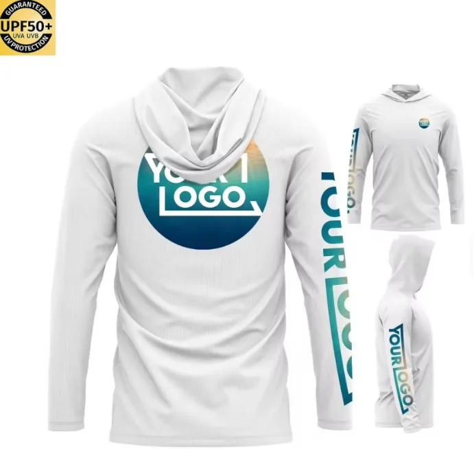 Sudadera con capucha de pesca de secado rápido con diseño sublimado a todo color