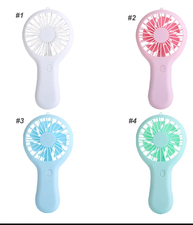 Ventilador de mano recargable con base plegable y logotipo impreso